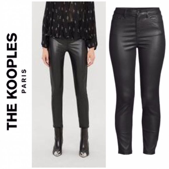 The Kooples Pants - The Kooples Franky Mid Rise Faux Leather Pants
